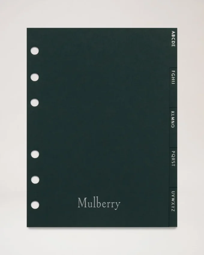 Agenda Kontakter Registerblad Insats Mulberry Green papper Agenda Kontakter Registerblad Insats Mulberry Green papper
