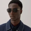 Alfie solglasögon svarta blandade material för män Alfie solglasögon svarta blandade material för män