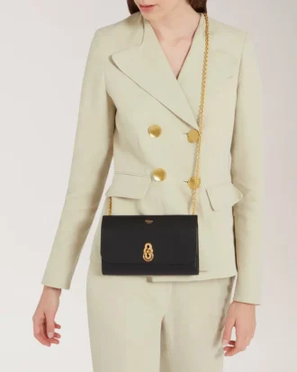Amberley Clutch Svart korsmönstrat läder Amberley