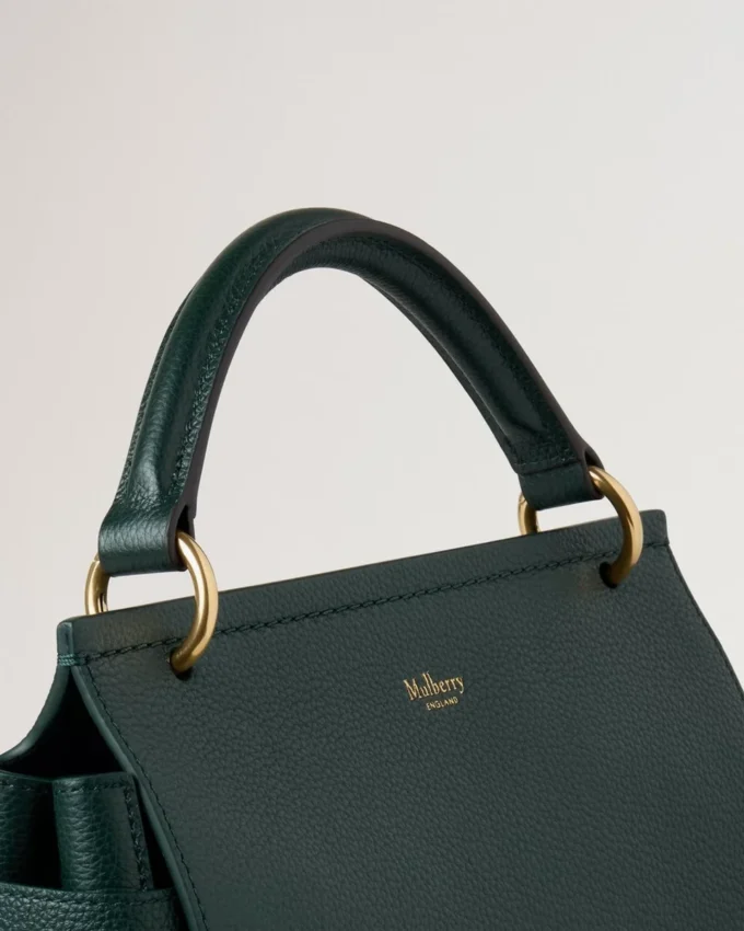 Amberley Handtag Mulberry Green Liten klassisk kornstruktur Amberley Handtag Mulberry Green Liten klassisk kornstruktur