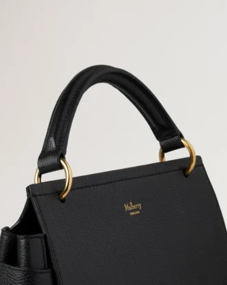 Amberley-handtag svart Small Classic Grain dam
