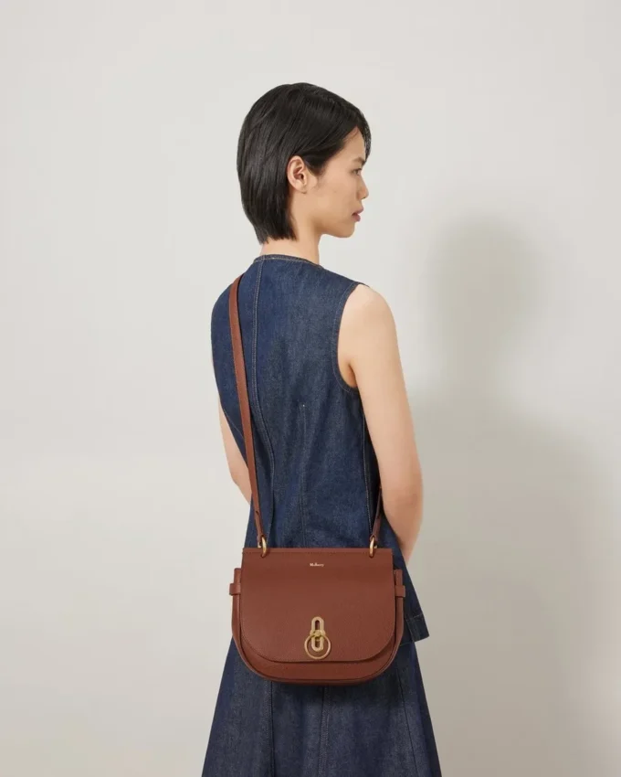 Amberley Satchel Oak tvåfärgad liten klassisk kornstruktur Amberley Satchel Oak tvåfärgad liten klassisk kornstruktur