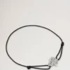 Armband med snöre av Mulberry-träd Svart sterlingsilver & snöre Armband med snöre av Mulberry-träd Svart sterlingsilver & snöre