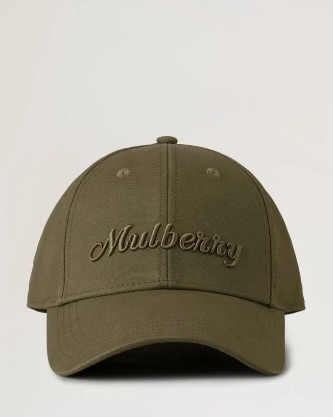 Baseballkeps med broderad logotyp, linnegrön bomull