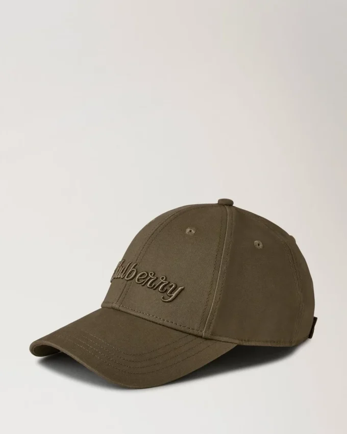 Baseballkeps med broderad logotyp, linnegrön bomull