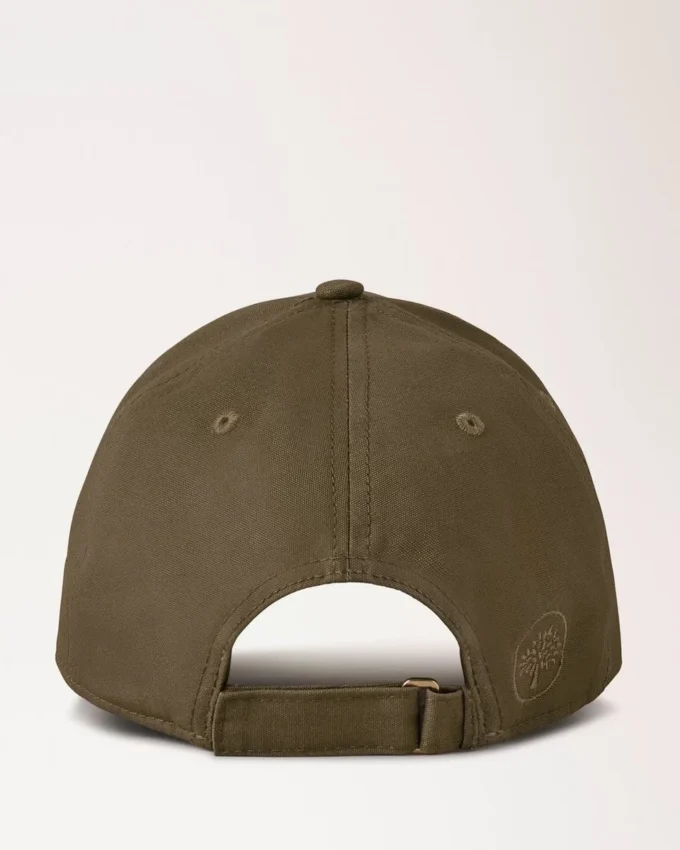 Baseballkeps med broderad logotyp, linnegrön bomull