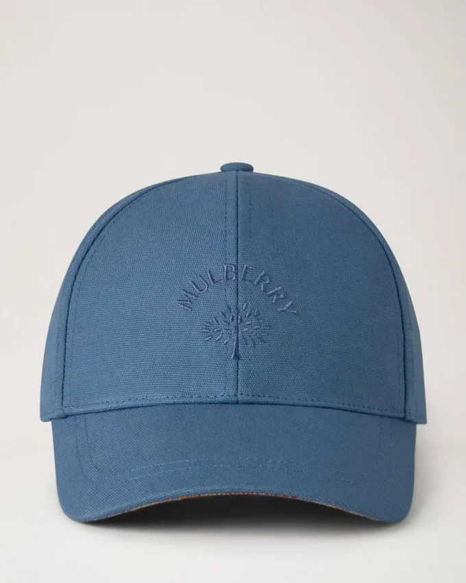 Baseballkeps med rutigt foder, denim, bomull, herr
