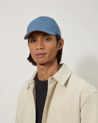 Baseballkeps med rutigt foder, denim, bomull, herr Baseballkeps med rutigt foder, denim, bomull, herr
