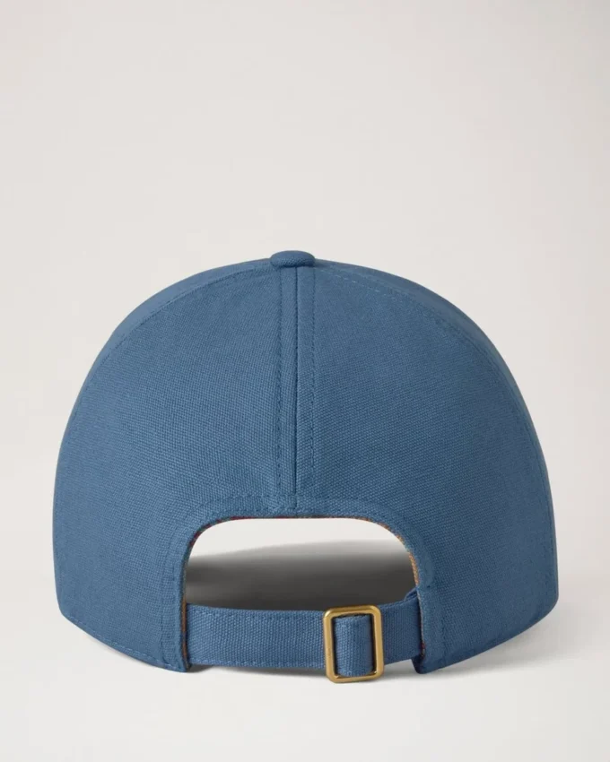 Baseballkeps med rutigt foder, denim, bomull, herr
