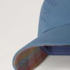 Baseballkeps med rutigt foder, denim, bomull, herr