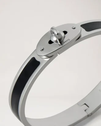 Bayswater-armband i emalj Svart rostfritt stål och emalj