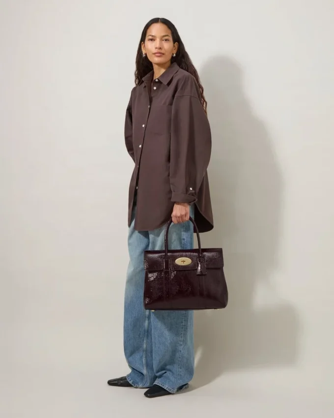 Bayswater Deep Aubergine Lackväska för kvinnor