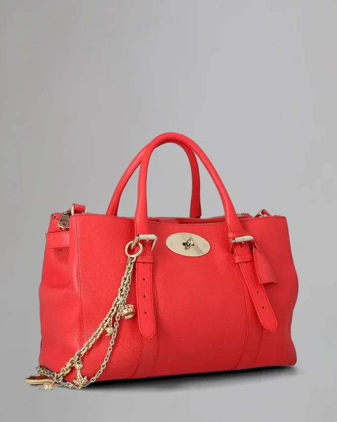 Bayswater Double Zip Tote Pre-Loved Hibiscus Small Classic Grain