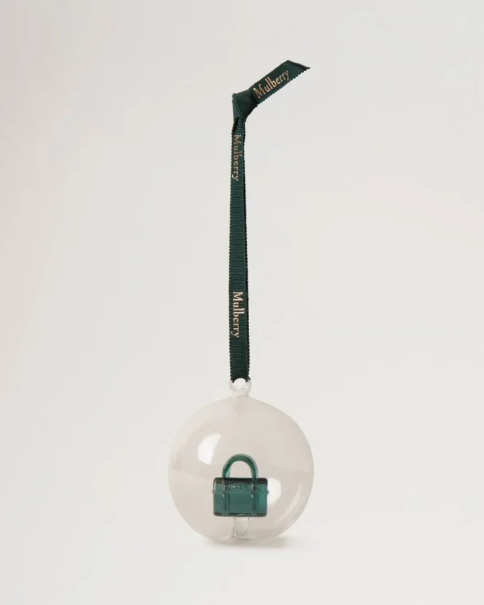 Bayswater Globe-julgranskula i Mulberry Green glas från Little Luxuries Bayswater Globe-julgranskula i Mulberry Green glas från Little Luxuries