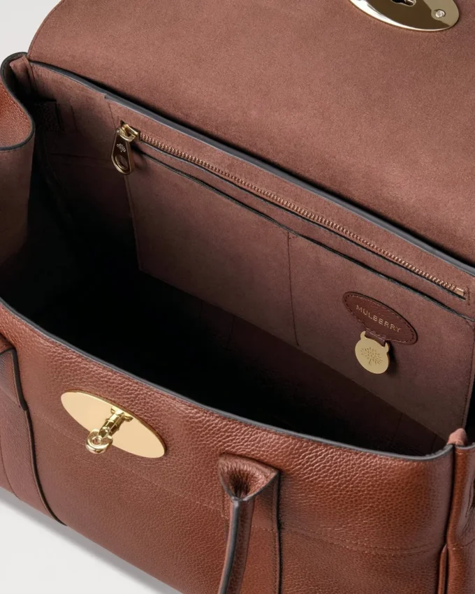 Bayswater i ek, liten väska i läder med klassisk struktur, Mulberry Bayswater i ek, liten väska i läder med klassisk struktur, Mulberry