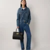Bayswater i svart och mässing, liten väska med klassisk struktur, Mulberry
