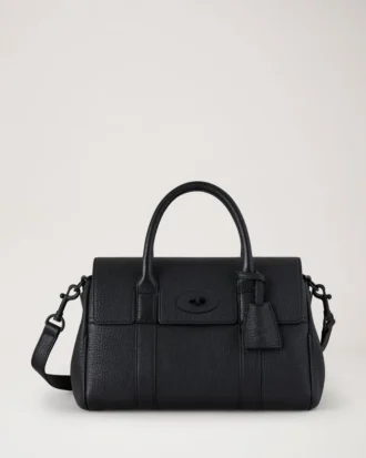 Bayswater Satchel Black Natural Grain Bayswater