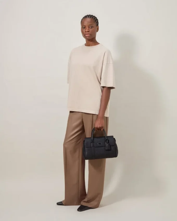 Bayswater Satchel Black Natural Grain Bayswater