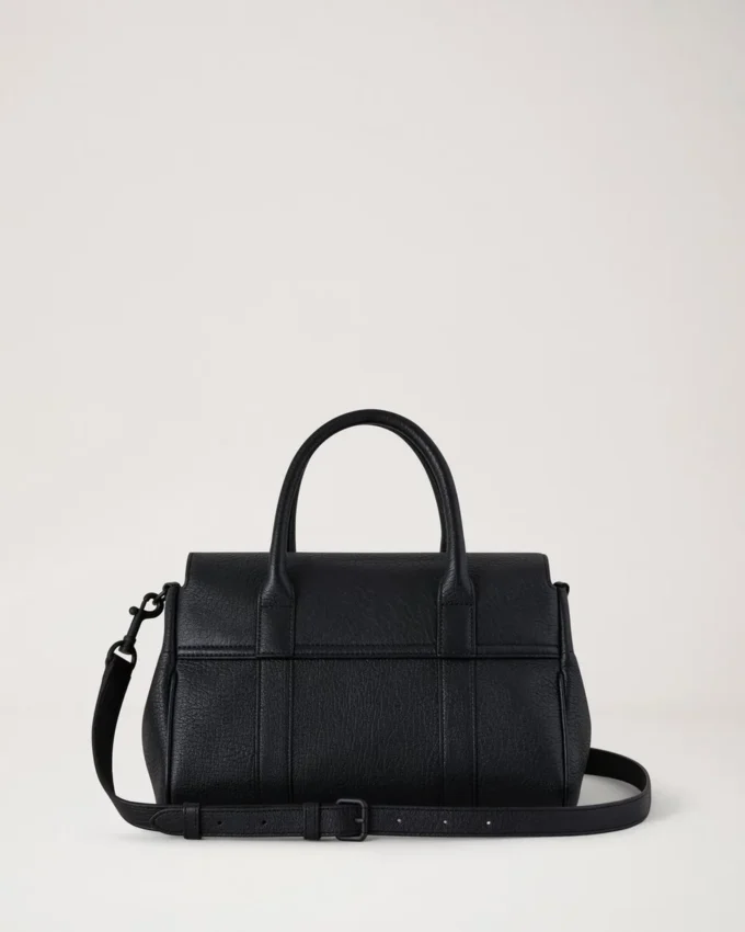 Bayswater Satchel Black Natural Grain Bayswater