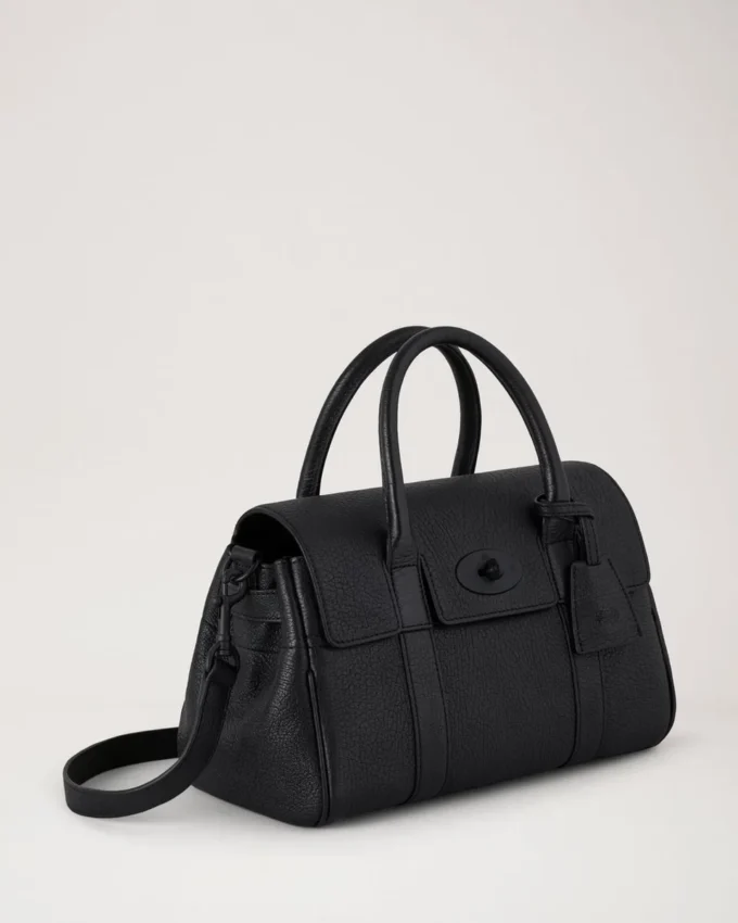 Bayswater Satchel Black Natural Grain Bayswater