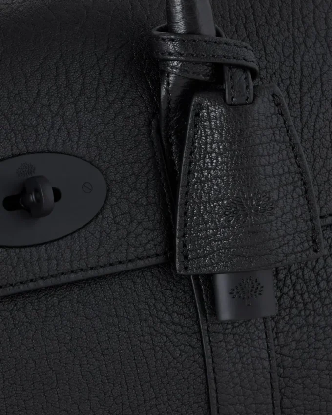Bayswater Satchel Black Natural Grain Bayswater