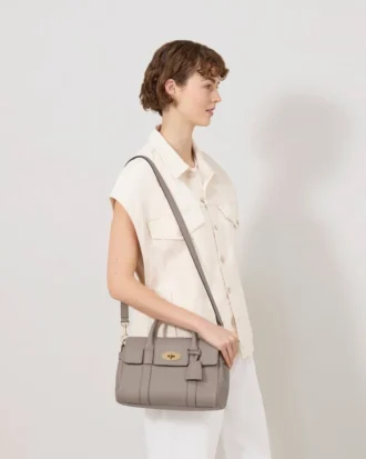 Bayswater Satchel Cashmere Taupe Heavy Grain Dam