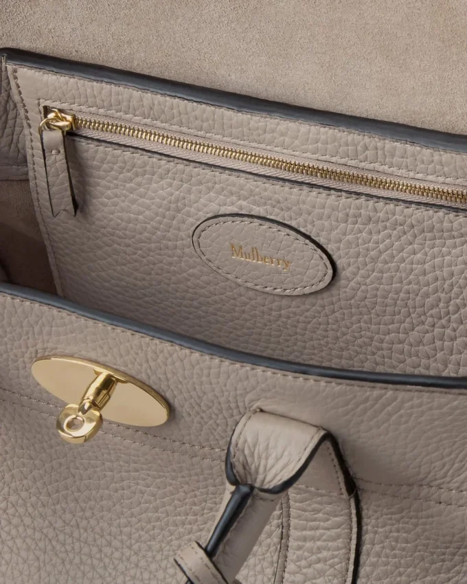 Bayswater Satchel Cashmere Taupe Heavy Grain Dam
