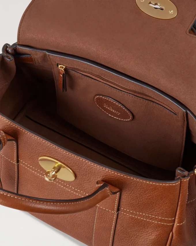 Bayswater Satchel i Oak Nvt-läder axelväska Mulberry