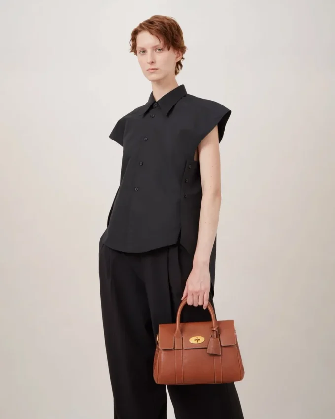 Bayswater Satchel i Oak Nvt-läder axelväska Mulberry