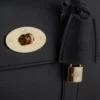 Bayswater Satchel i svart, liten, klassisk kornig Mulberry