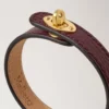 Bayswater smalt armband svart körsbär Liten klassisk kornstruktur & mässing
