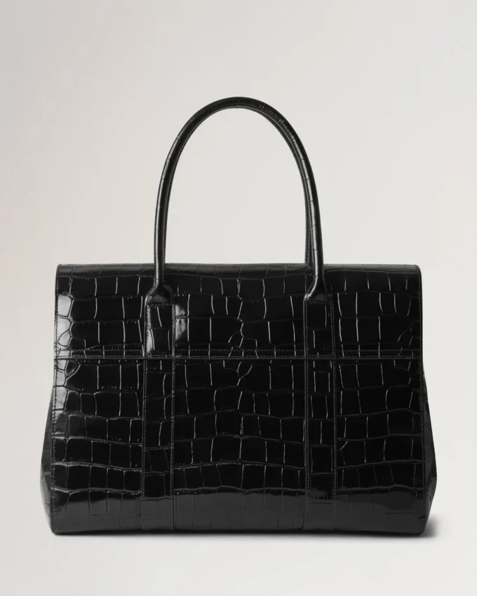 Bayswater Svart Glansig Liten Krokodilmönster Dam Bayswater Svart Glansig Liten Krokodilmönster Dam