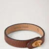 Bayswater Thin-armband i ek, Small Classic Grain & Brass