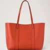 Bayswater Tote Coral Orange Small Classic Grain Bayswater Tote Coral Orange Small Classic Grain