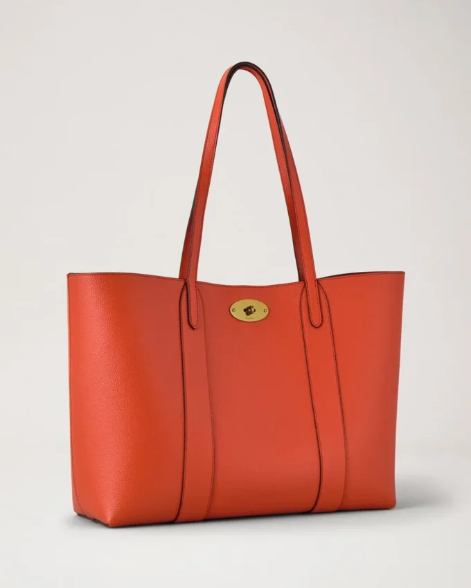Bayswater Tote Coral Orange Small Classic Grain Bayswater Tote Coral Orange Small Classic Grain