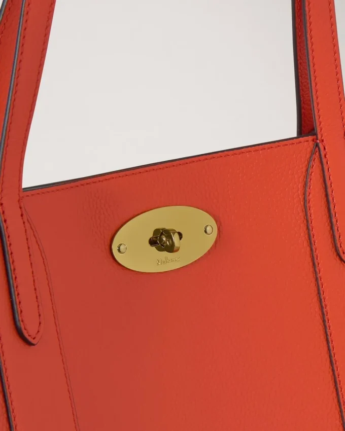 Bayswater Tote Coral Orange Small Classic Grain Bayswater Tote Coral Orange Small Classic Grain