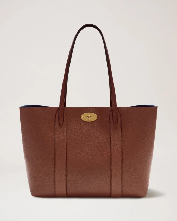 Bayswater Tote i Oak Small Classic Grain axelväska Mulberry