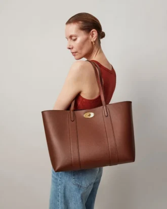Bayswater Tote i Oak Small Classic Grain axelväska Mulberry Bayswater Tote i Oak Small Classic Grain axelväska Mulberry