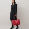 Bayswater Tote Scarlet Red Small Classic Grain Women