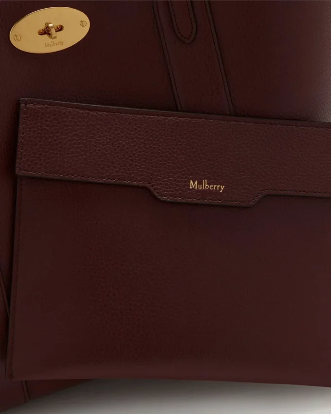 Bayswater-väska i burgundy, litet klassiskt kornat läder, Mulberry Bayswater-väska i burgundy, litet klassiskt kornat läder, Mulberry