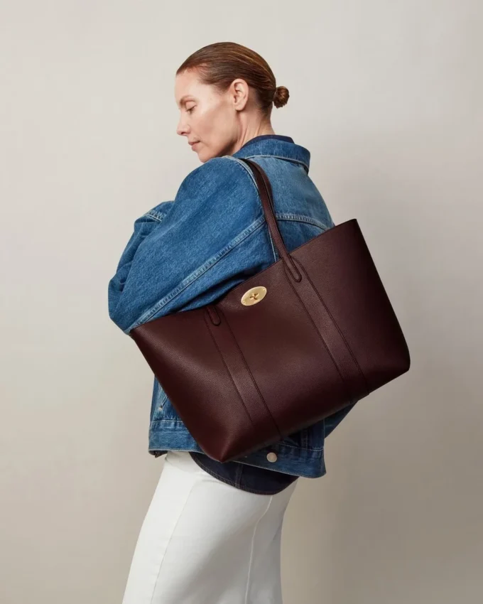 Bayswater-väska i burgundy, litet klassiskt kornat läder, Mulberry Bayswater-väska i burgundy, litet klassiskt kornat läder, Mulberry