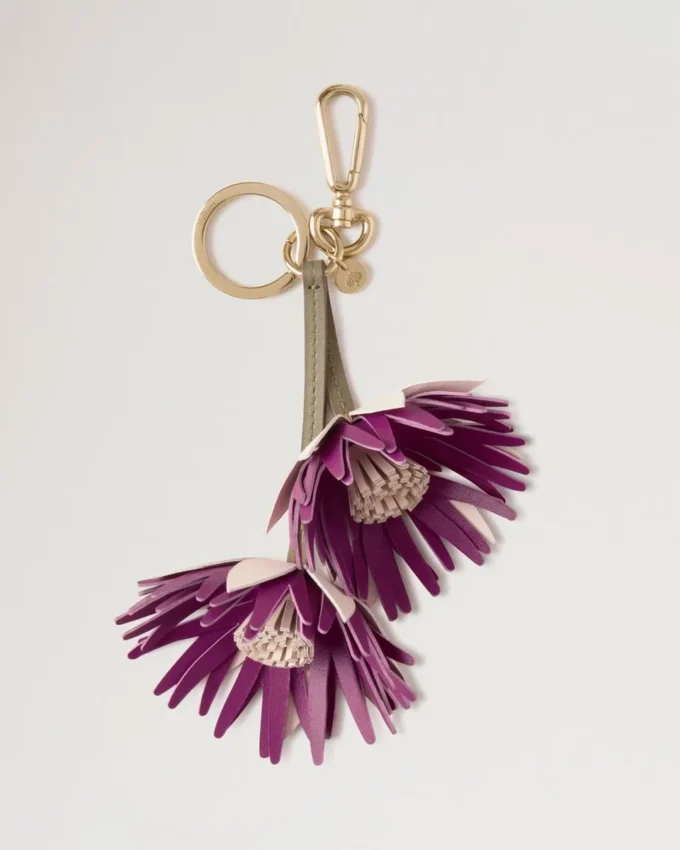 Blommig nyckelring – Dahlia Blossom Pink & Orchid Bloom blandade material
