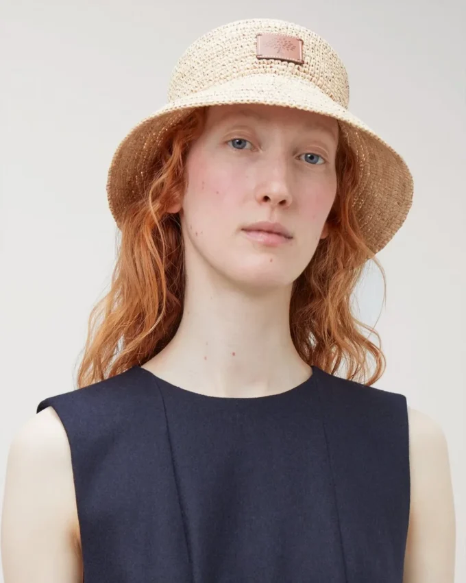 Bucket Hat Beige Raffia Herr Bucket Hat Beige Raffia Herr