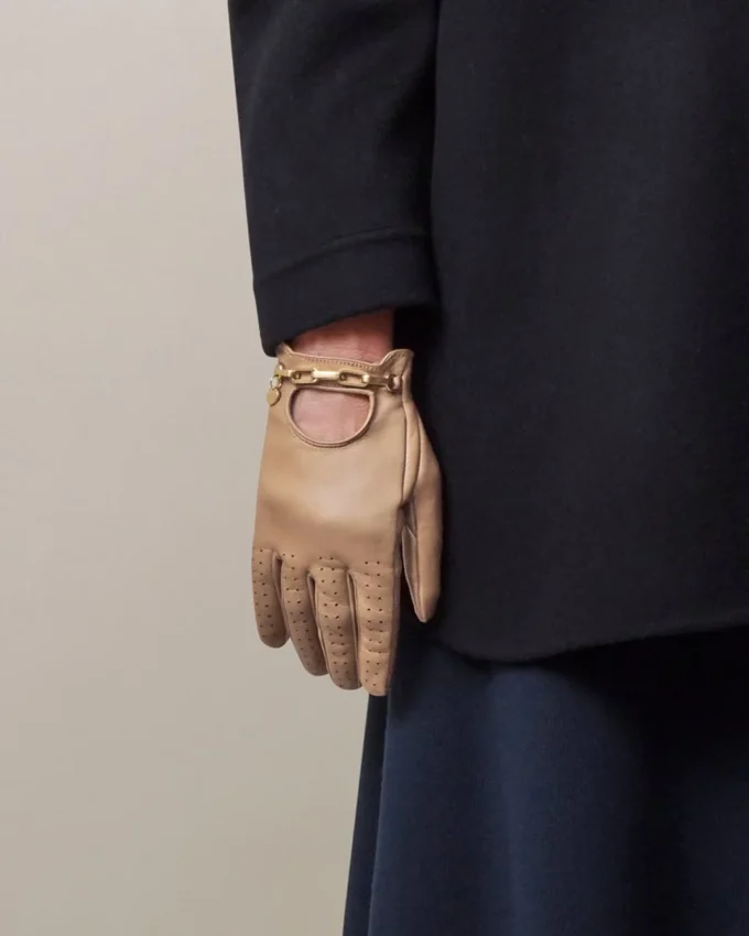 Chain Driving Gloves Maple Nappa Women