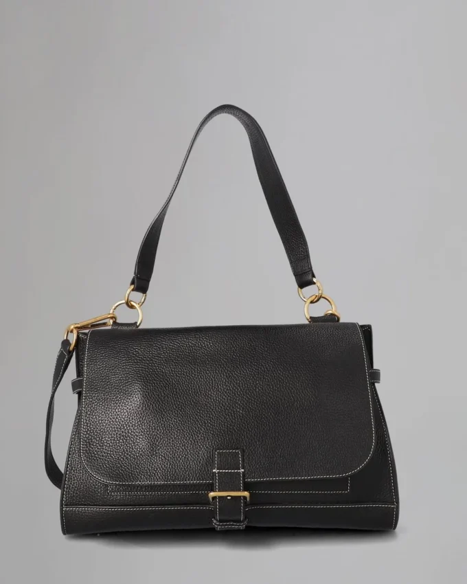 Chiltern Satchel Begagnad Svart Kornig Vegetabiliskt Garvad Chiltern Satchel Begagnad Svart Kornig Vegetabiliskt Garvad