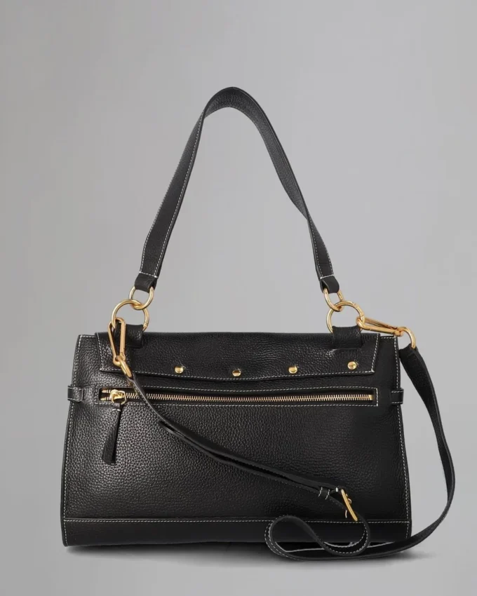 Chiltern Satchel Begagnad Svart Kornig Vegetabiliskt Garvad Chiltern Satchel Begagnad Svart Kornig Vegetabiliskt Garvad