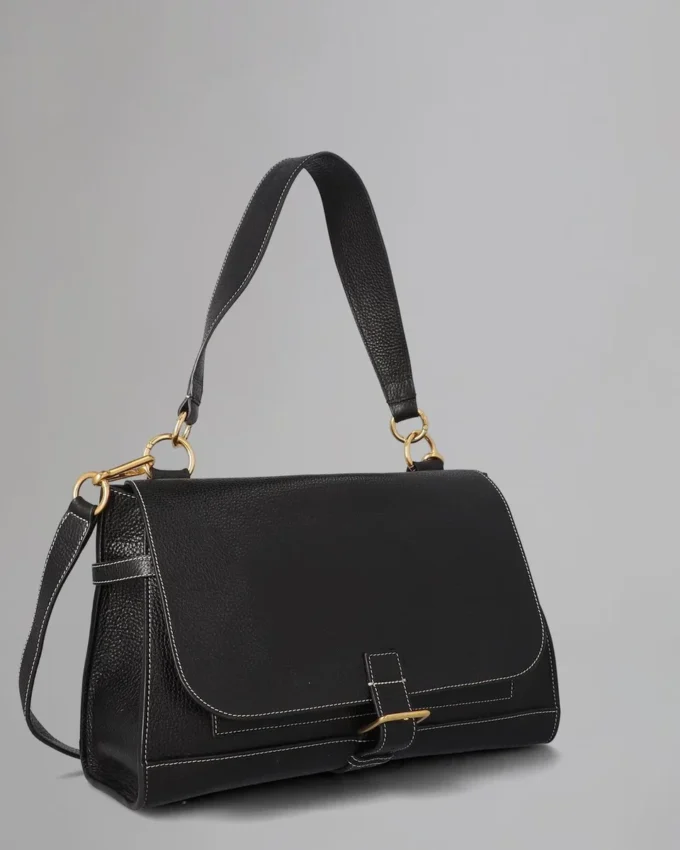 Chiltern Satchel Begagnad Svart Kornig Vegetabiliskt Garvad Chiltern Satchel Begagnad Svart Kornig Vegetabiliskt Garvad