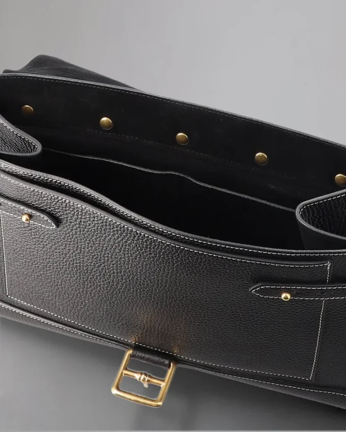 Chiltern Satchel Begagnad Svart Kornig Vegetabiliskt Garvad Chiltern Satchel Begagnad Svart Kornig Vegetabiliskt Garvad