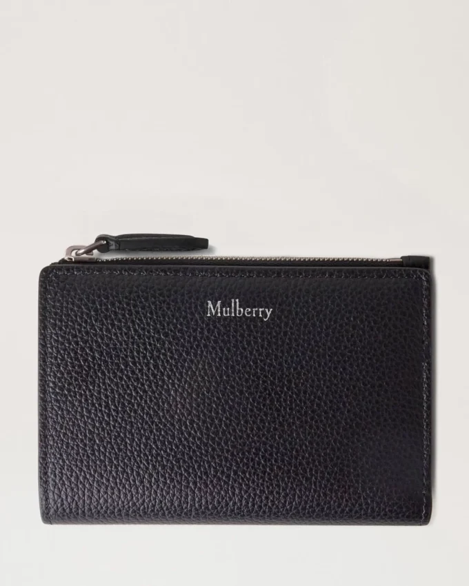Continental Bifold Zipped Wallet Black Small Classic Grain Continental Bifold Zipped Wallet Black Small Classic Grain