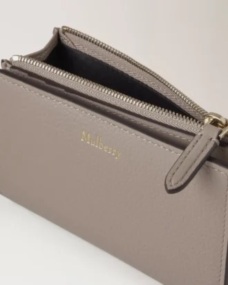 Continental Bifold Zipped Wallet Cashmere Taupe Small Classic Grain